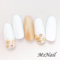 【MsNail】メタルシェルパーツ　ゴールド　2mm (20P)