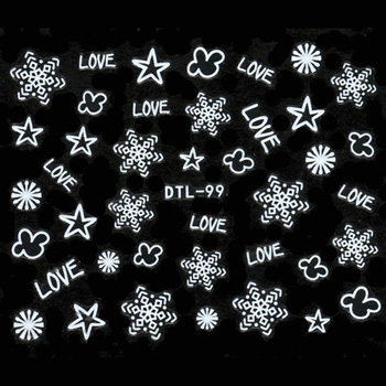 【MsNail】ネイルシール　雪の結晶　ホワイト　DTL-99