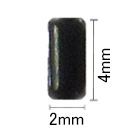 【MsNail】メタルスタッズ　レクタングル　ブラック　2x4mm (約100P)