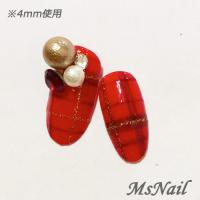 MsNail 穴なし 球体コットンパール　ホワイト　4mm (30個)