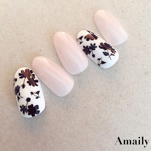 ネイル用品激安通販ショップmsnail Amaily 花シルエット 黒 No 1 7 お取り寄せ