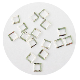 MsNail　メタルパーツ　中抜き スクエア　シルバー　3x3mm (50P)