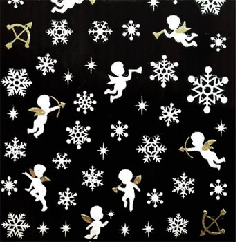 上品なオーロラの輝き!!【MsNail】 ネイルシール　雪の結晶xキューピット2　オーロラホワイト