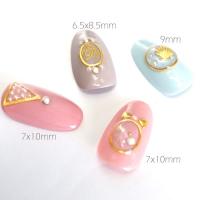 カーブ付【MsNail】フレームパーツ　ドロップ　ゴールド  4x7mm (20P)