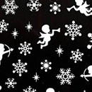 上品なオーロラの輝き!!【MsNail】 ネイルシール　雪の結晶xキューピット　オーロラホワイト