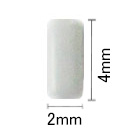 【MsNail】メタルスタッズ　レクタングル　グレイッシュホワイト　2x4mm (約100P)